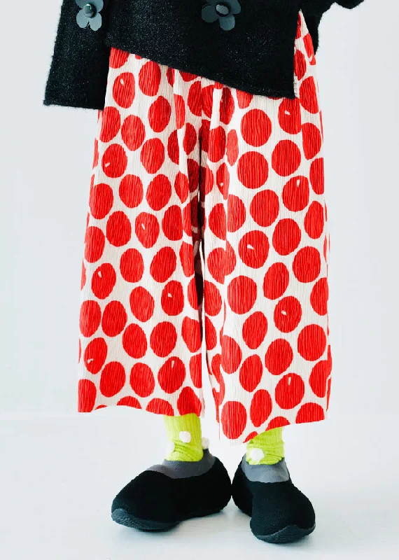 Limited Time Offer Modern Red Pockets Print Straight Pants Fall