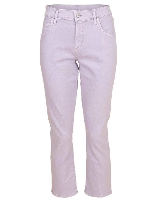 Friends and Family Sale French Lavender Elsa Mid Rise Slim Crop Jean
