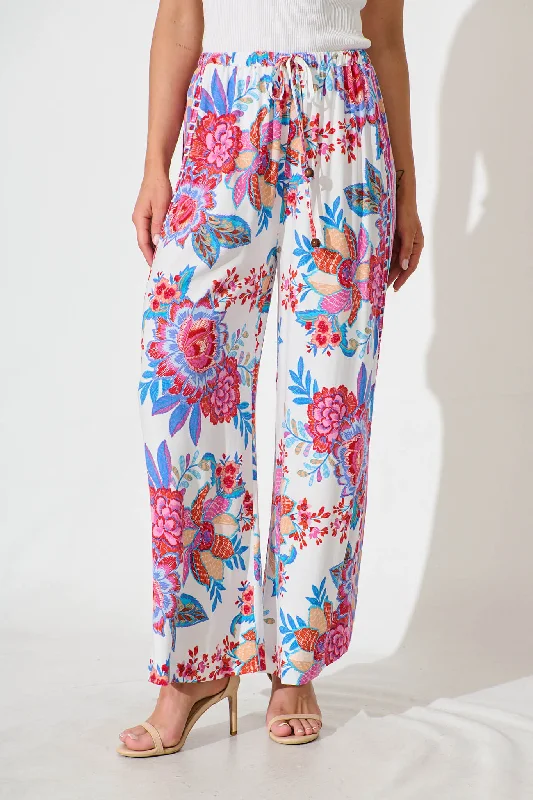 Hot Deal Romeo Pant in Pink Multi Floral Border Print