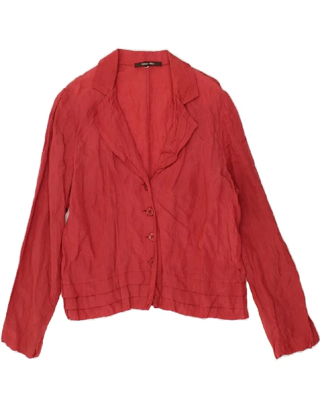 Fantastic Deals VINTAGE Womens 4 Button Blazer Jacket UK 16 Large Red Polyamide