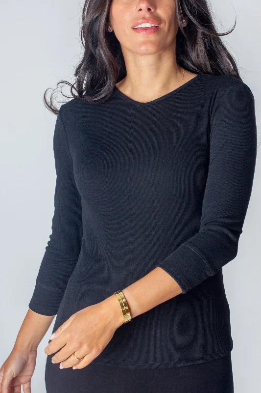 Value Deals ROMI TEE 3/4 SLEEVE (BLACK)