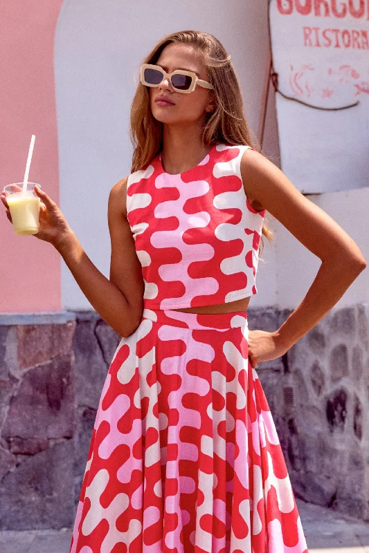 Super Sale Isa Top In Strawberries and Cream