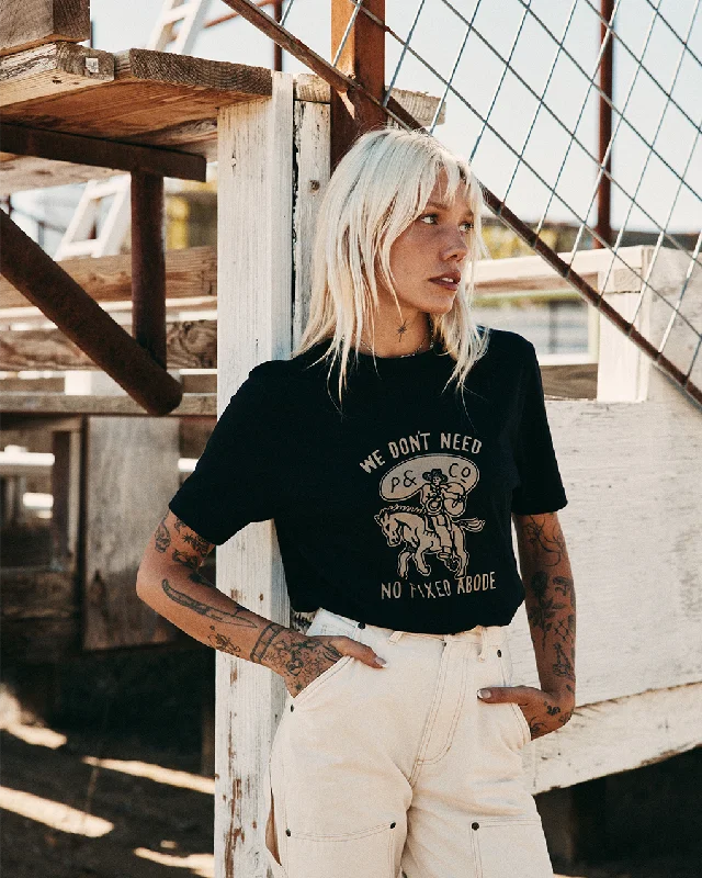 Weekend Bargains Await You No Fixed Abode T-Shirt - Washed Black