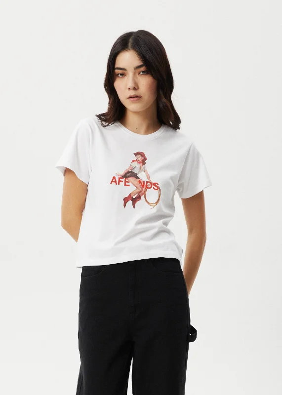 Deal Frenzy AFENDS Womens Sweet West - Baby Tee - White