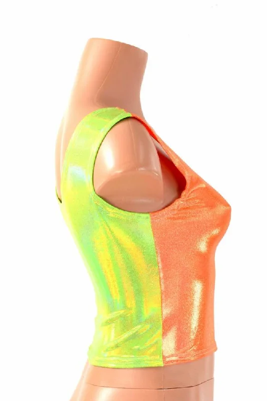 Seasonal Clearance Two Tone Reversible Tank Crop Top