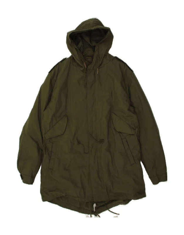 Take Advantage BRANDIT Womens Military Hooded Parka Jacket UK 44 2XL Green Cotton
