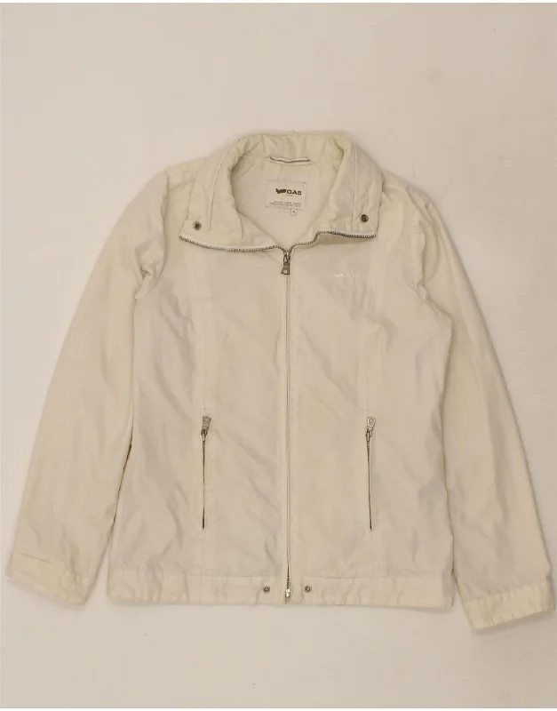 Price Rollback GAS Womens Bomber Jacket UK 14 Medium White Polyester