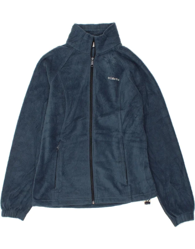 Steals and Deals COLUMBIA Womens Fleece Jacket UK 16 Medium Navy Blue Polyester
