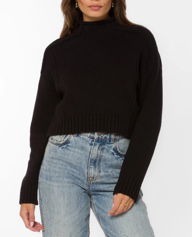 Final Markdown Goodwin Mock Neck Crop Sweater Velvet Heart