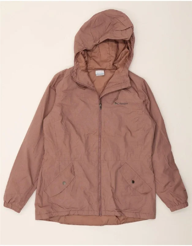 Today’s Deal COLUMBIA Womens Hooded Windbreaker Jacket UK 16 Large Brown Polyamide