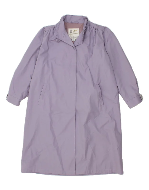 Today's Special LONDON FOG Womens Petite Trench Coat UK 14 Large Purple Polyester