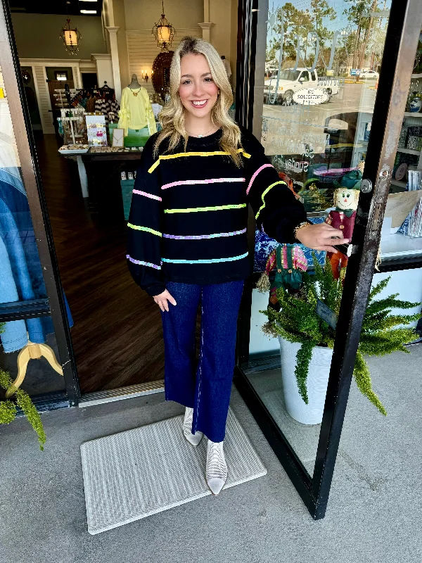 Today’s Deal Sequin Black Stripe Sweater