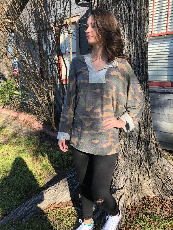 Super Bargain Camo Long Sleeve Tunic