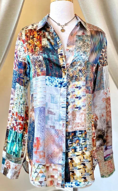 Closeout Unbreakable Evolution Long Sleeve Naomi Printed Blouse