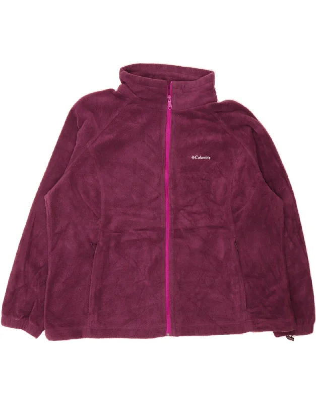 Low Cost COLUMBIA Womens Oversized Fleece Jacket UK 22 3XL Purple Polyester
