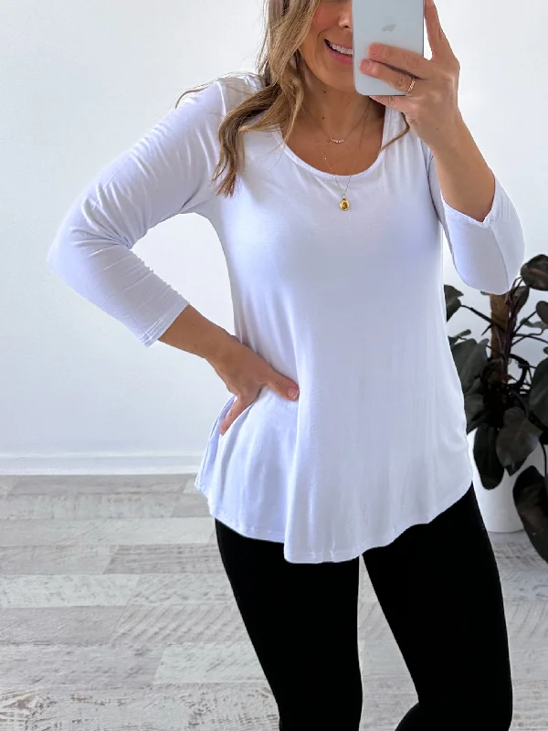 Weekend Deal Lynette Long Sleeve Top - White