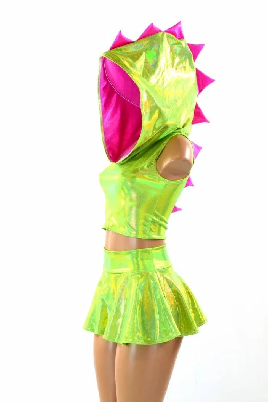 Price Drop Lime Green Dragon Hoodie & Skirt