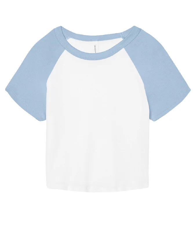 Instant Savings Womens micro rib raglan baby t-shirt | White/Baby Blue