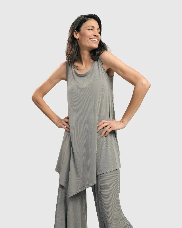 Savings Bonanza Essential Joy Sleeveless Tunic Top, Fog