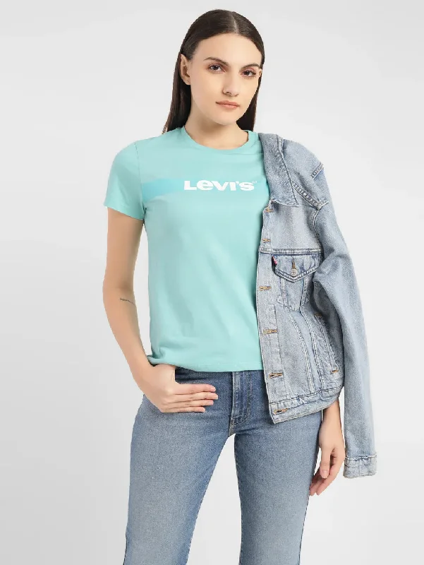 Value Deals Women's Brand Logo Crew Neck T-shirt