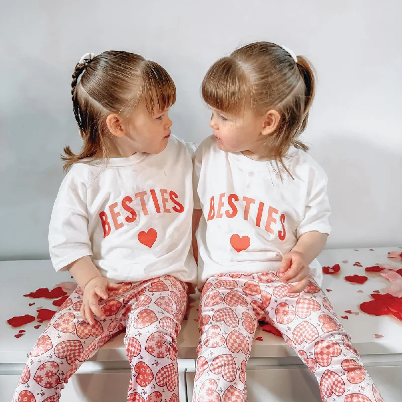 Big Discounts Besties Love Hearts Mum & Kid Matching T-Shirts