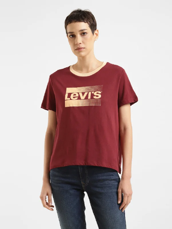 Quick Sale Women's Brand Logo Crew Neck T-shirt