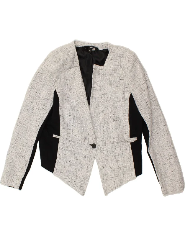 Limited Time Offer MOSSIMO Womens Crop 1 Button Blazer Jacket UK 18 XL Grey Colourblock Limited Time Offer MOSSIMO Womens Crop 1 Button Blazer Jacket UK 18 XL Grey Colourblock
