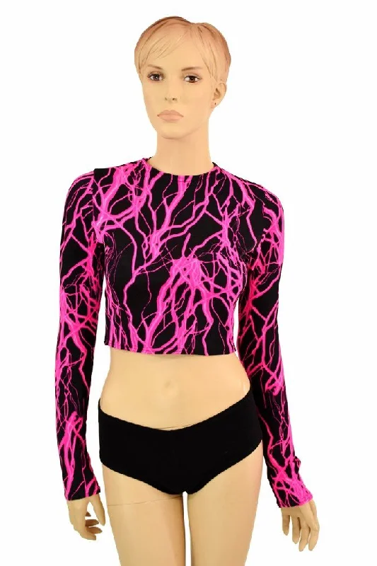 Today's Special Pink Lightning Long Sleeve Crop