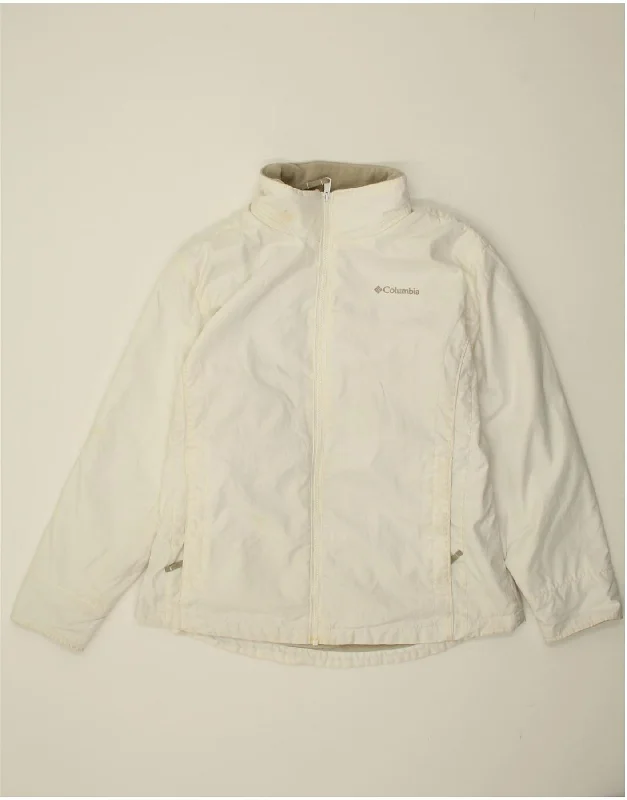 Early Bird Discount COLUMBIA Womens Windbreaker Jacket UK 16 Large White Polyester