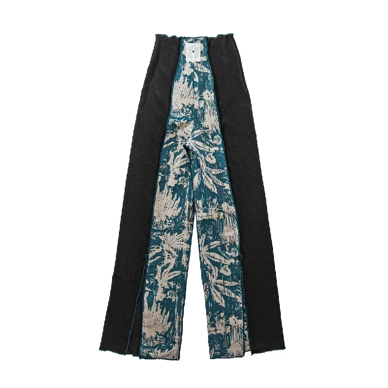 Final Clearance River slit pants / black 【reversible】