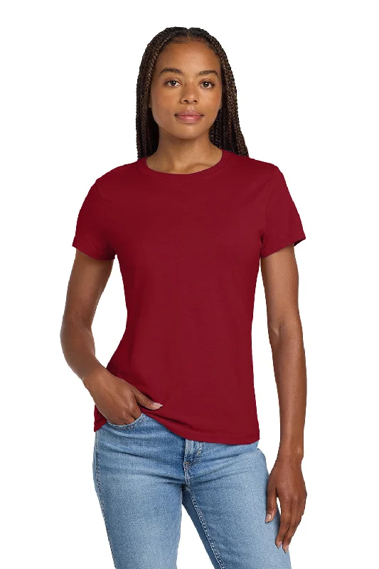 Final Clearance Hanes Womens Nano-T Short Sleeve Crewneck T-Shirt - Deep Red