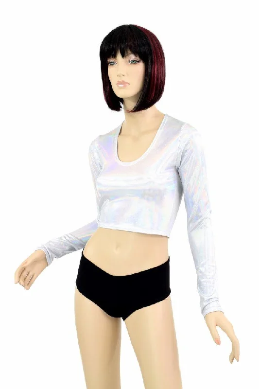 Weekend Savings Extravaganza Flashbulb Long Sleeve Crop Top