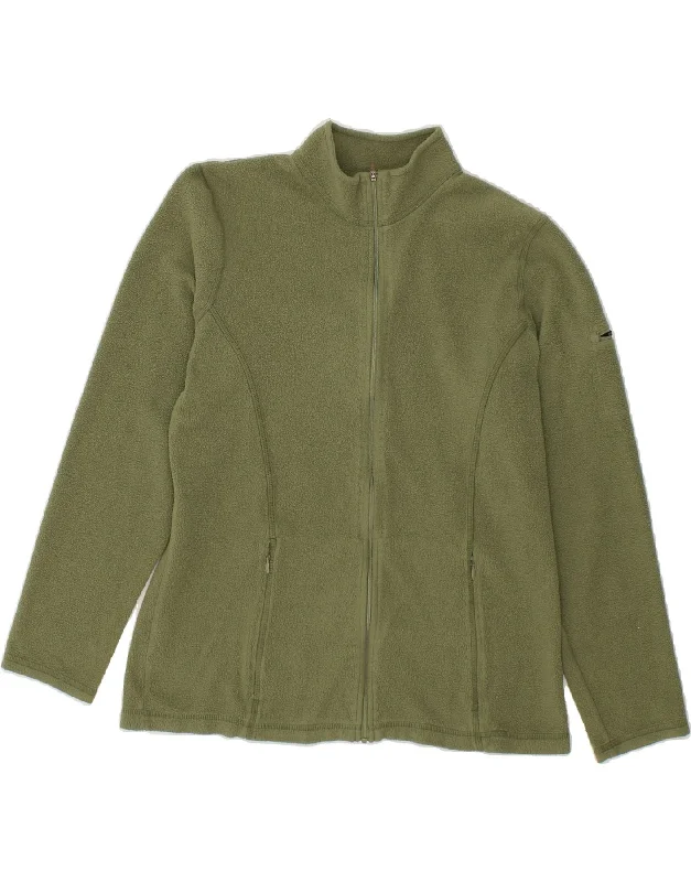New Arrival L.L.BEAN Womens Fleece Jacket UK 14 Medium Green Polyester