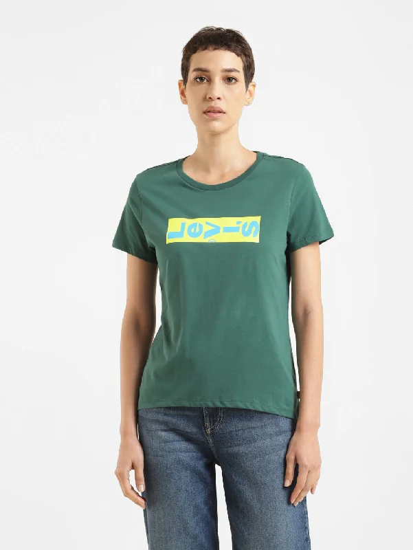 Weekend Specials to Enjoy Women's Brand Logo Crew Neck T-shirt