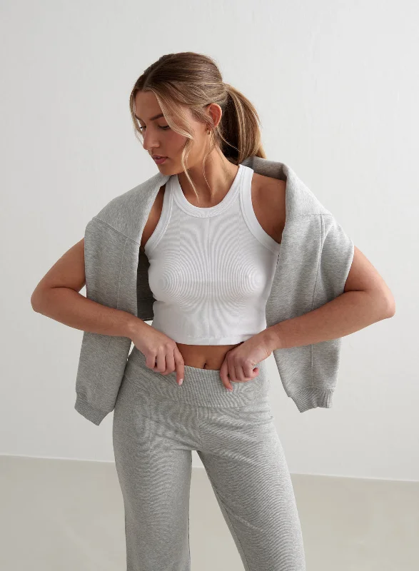 Midnight Madness White Ease Ribbed Tank Top