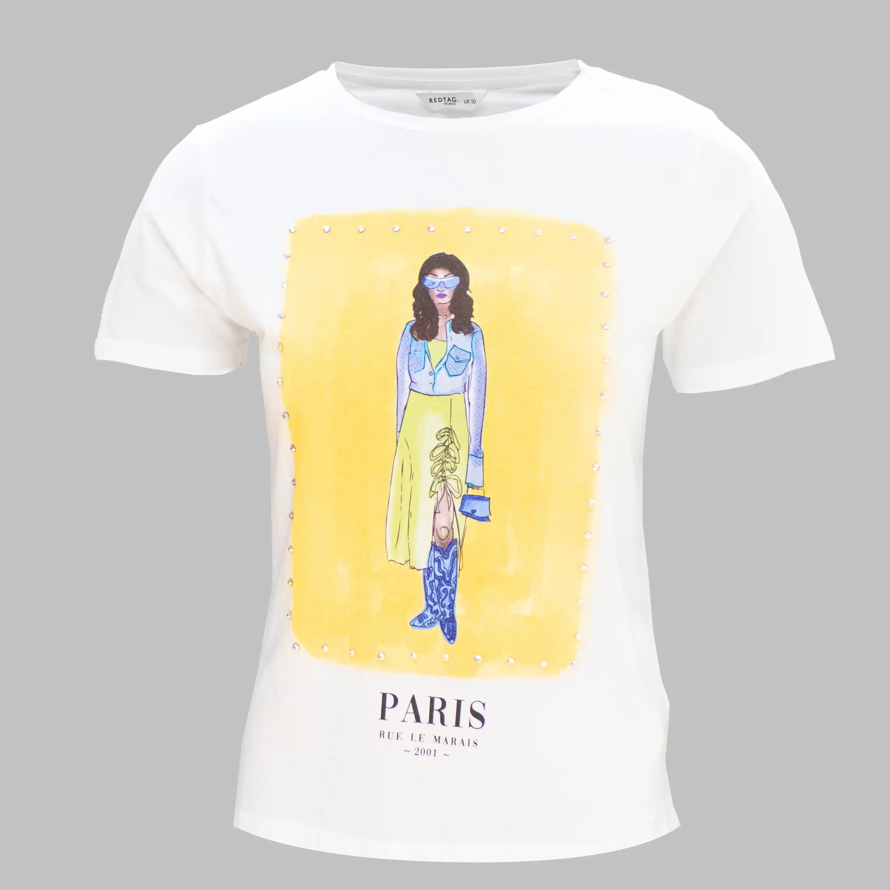 Unbeatable Prices White Embellished T Shirt