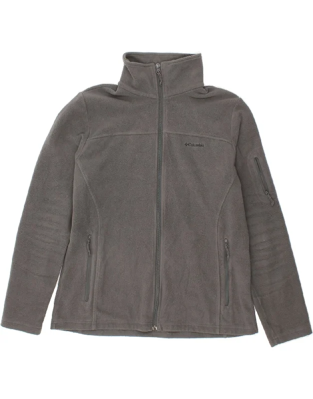 Don't Wait COLUMBIA Womens Fleece Jacket UK 16 Large Grey Polyester
