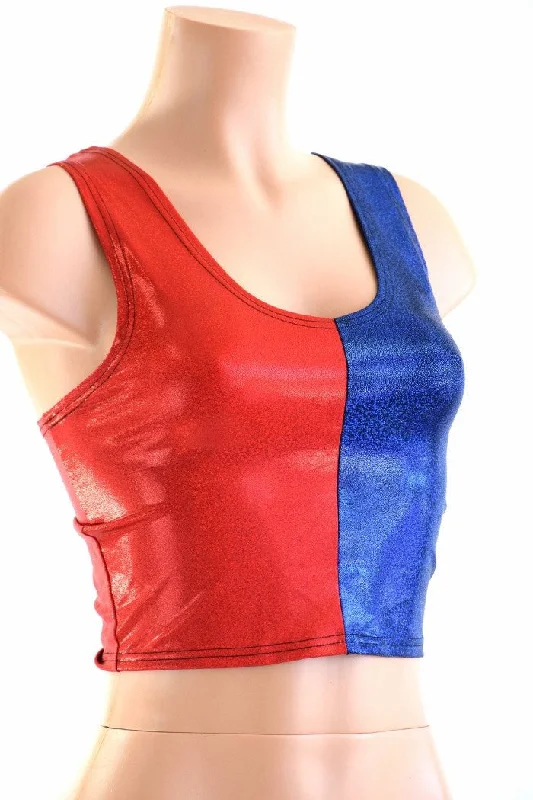 Value Deals Harlequin Red & Blue Tank Crop