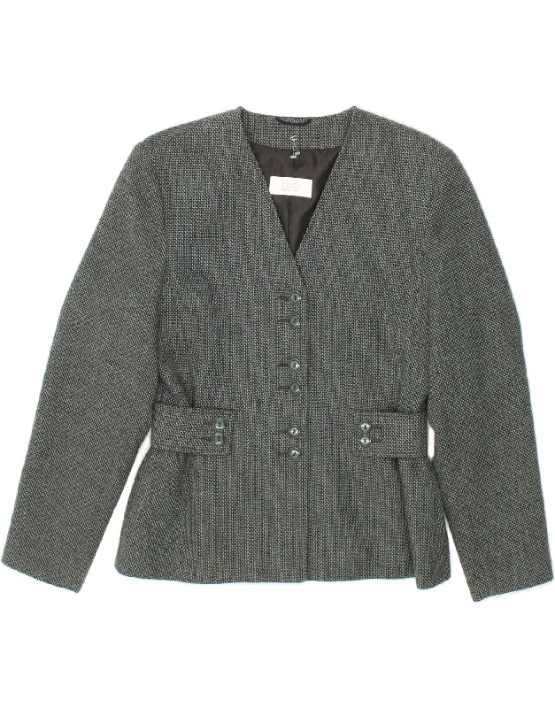 Flash Sale VINTAGE Womens Blazer Jacket UK 10 Small  Grey