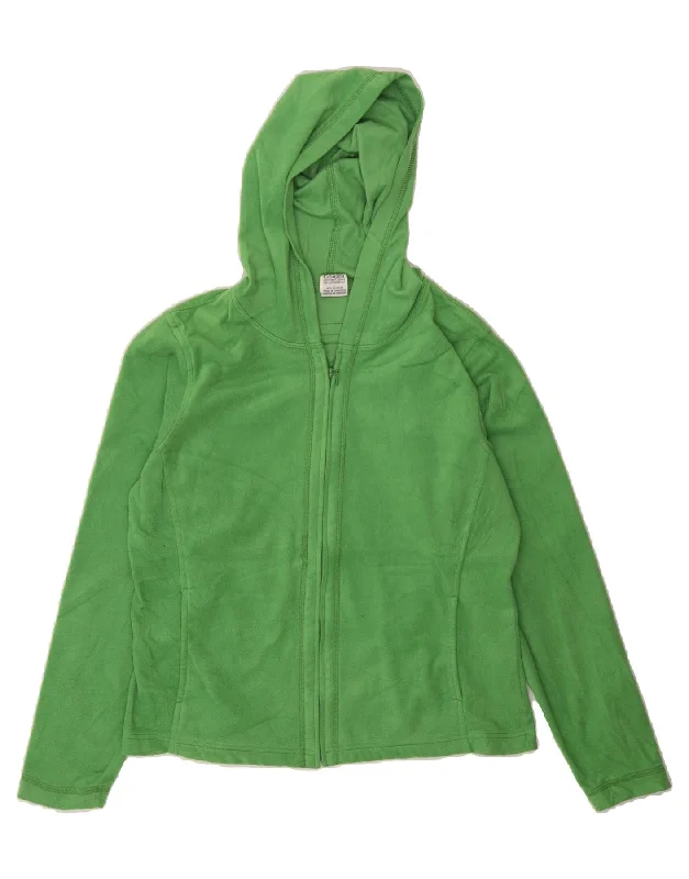 Mega Sale COLUMBIA Womens Hooded Fleece Jacket UK 16 Large Green Polyester