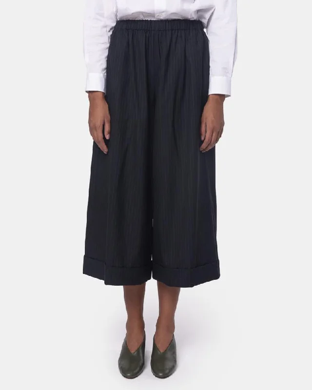 Online Only Pinstripe Culottes in Navy