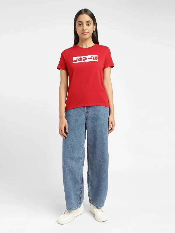 Daily Deals Women's Brand Logo Crew Neck T-shirt