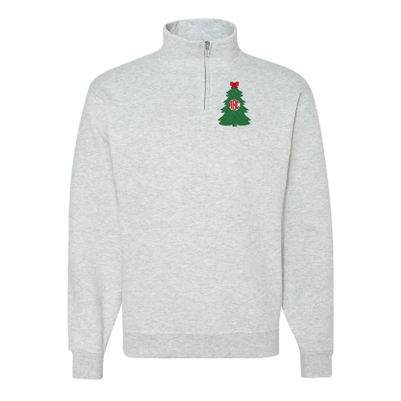 Weekend Deals That Dazzle Monogrammed 'Christmas Tree' Quarter Zip Sweatshirt