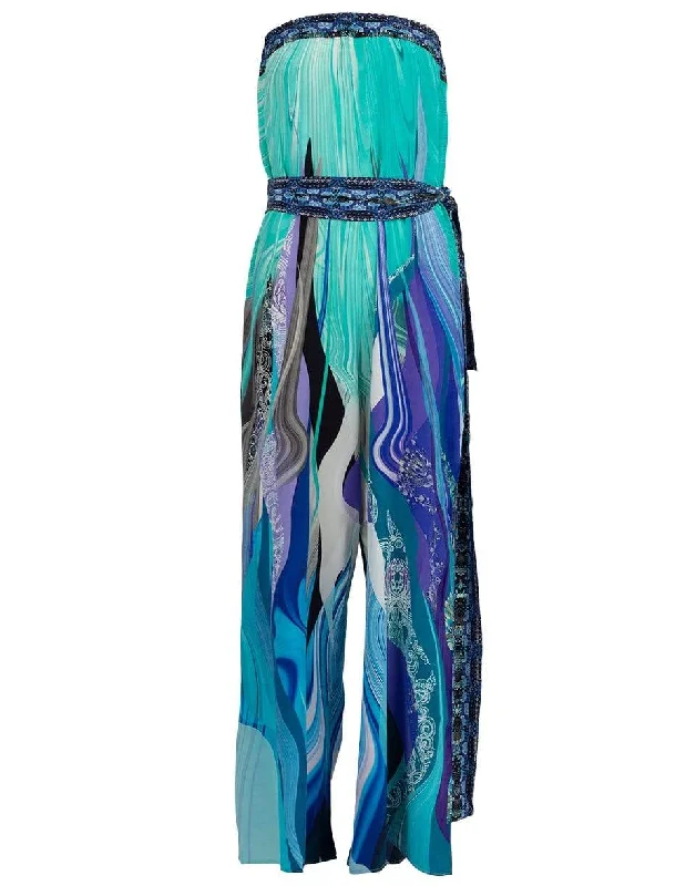 Weekend Shopping Extravaganza Tie Waist Strapless Jumpsuit