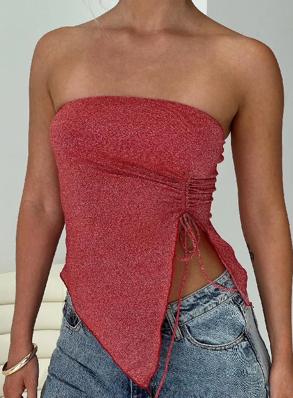 Unbeatable Prices Dessy Strapless Top Red Glitter