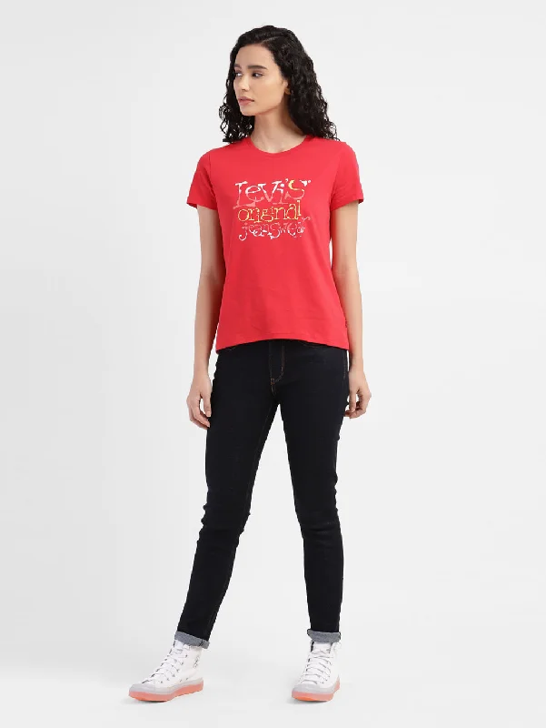 Season Finale Sale Women's Brand Logo Round Neck T-shirt