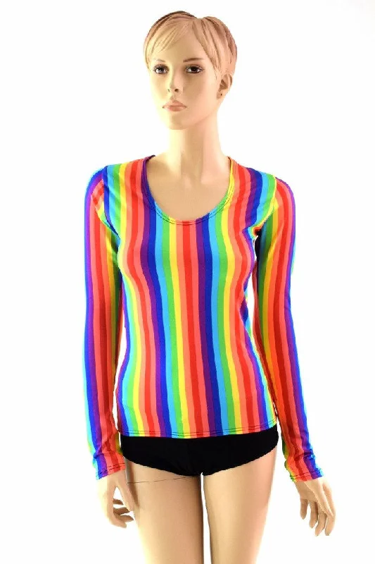 Weekend Deals to Make You Happy Rainbow Longsleeve Top