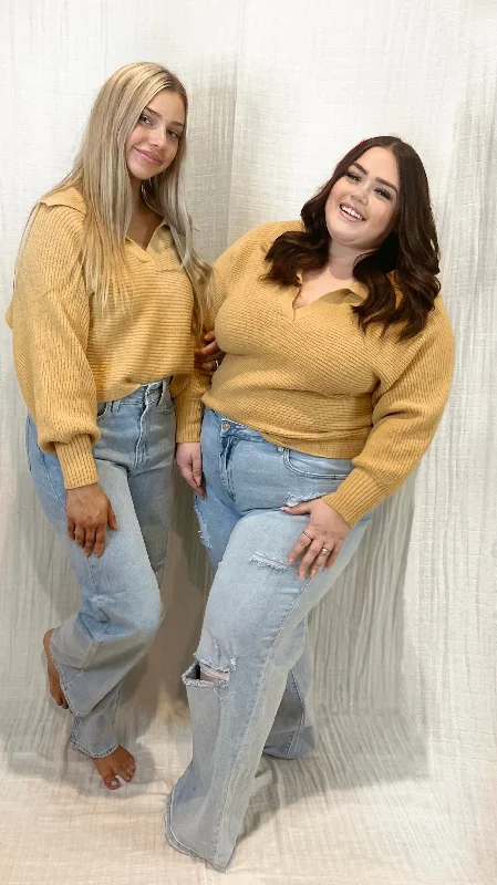 Weekend Bargains to Enjoy Shannon Knit Collared Pullover | SAND