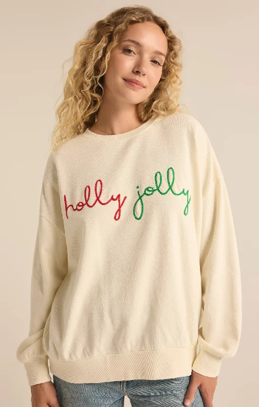 Weekend Deals That Amaze Holly Crewneck Embroidered Sweatshirt