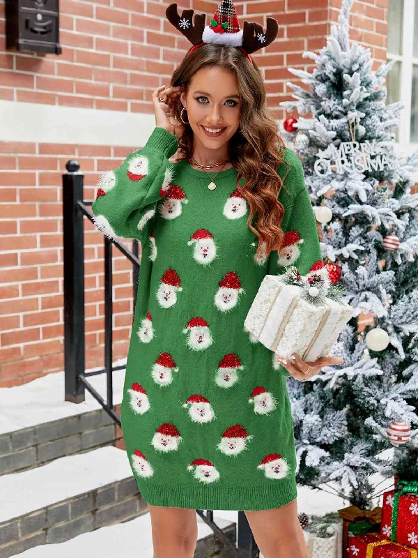 Early Access Round Neck Dropped Shoulder Sweater Dress by VYSN